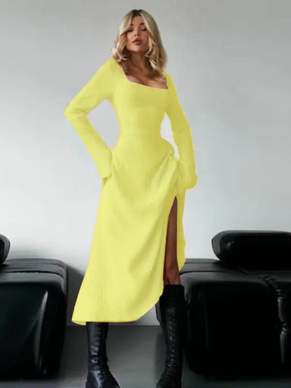 Women's Plain Lace Up Sleeve Dress