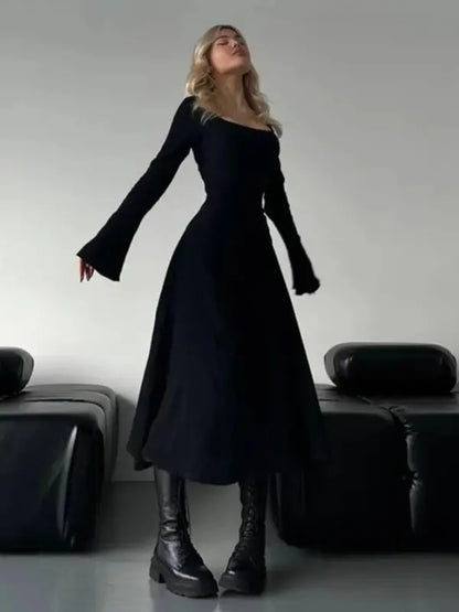 Women's Plain Lace Up Sleeve Dress